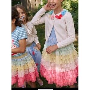 Mini Boden Girls Rainbow Skirt Tulle Dress Multi Rainbow size 2/3 NEW With Tags